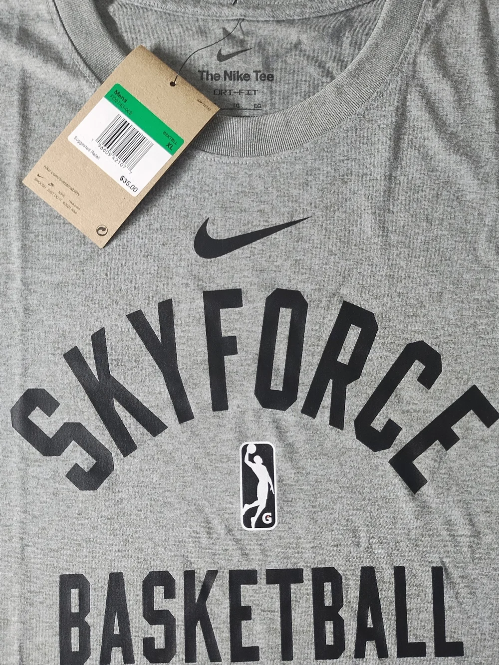 Nike Red Athletic Dri-FIT Crew Tee with Black Swoosh
